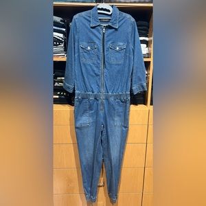 New York & Company Gabrielle Union Denim Jumpsuit size small
